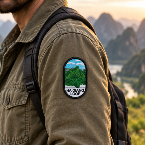 Iron-On Patch "Shadow of the Giants" - Ha Giang Loop Collection